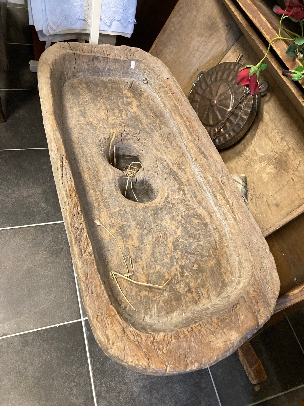 Antieke houten trog - Uniek decoratiestuk, Ophalen