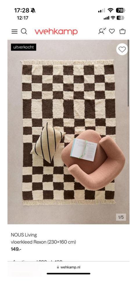230x160 Noos Living vloerkleed, zo goed als nieuw!, Ophalen, Zo goed als nieuw, Rechthoekig, 200 cm of meer