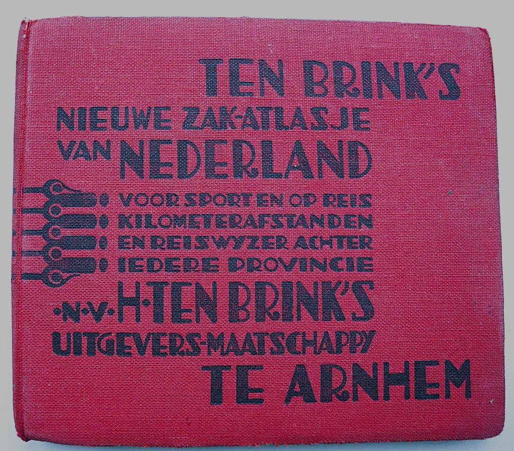 Bijna 100 jaar oud! Ten Brink's nieuwe zakatlasje Nederland, Boeken, Atlassen en Landkaarten, Gelezen, Ophalen of Verzenden, Landkaart