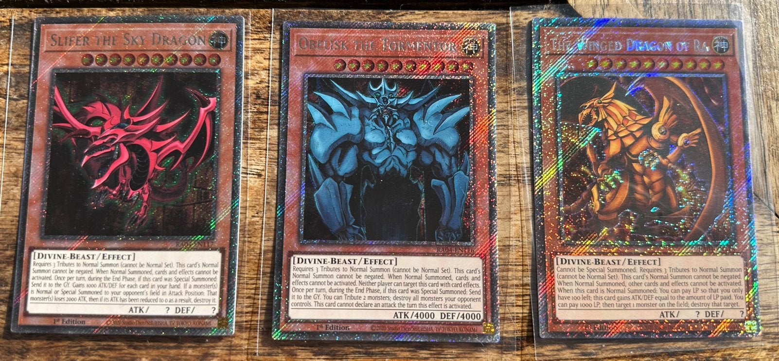 Yu-Gi-Oh! Egyptian God Card Set RA04 1st Ed Mint !, Hobby en Vrije tijd, Ophalen of Verzenden, Zo goed als nieuw, Meerdere kaarten