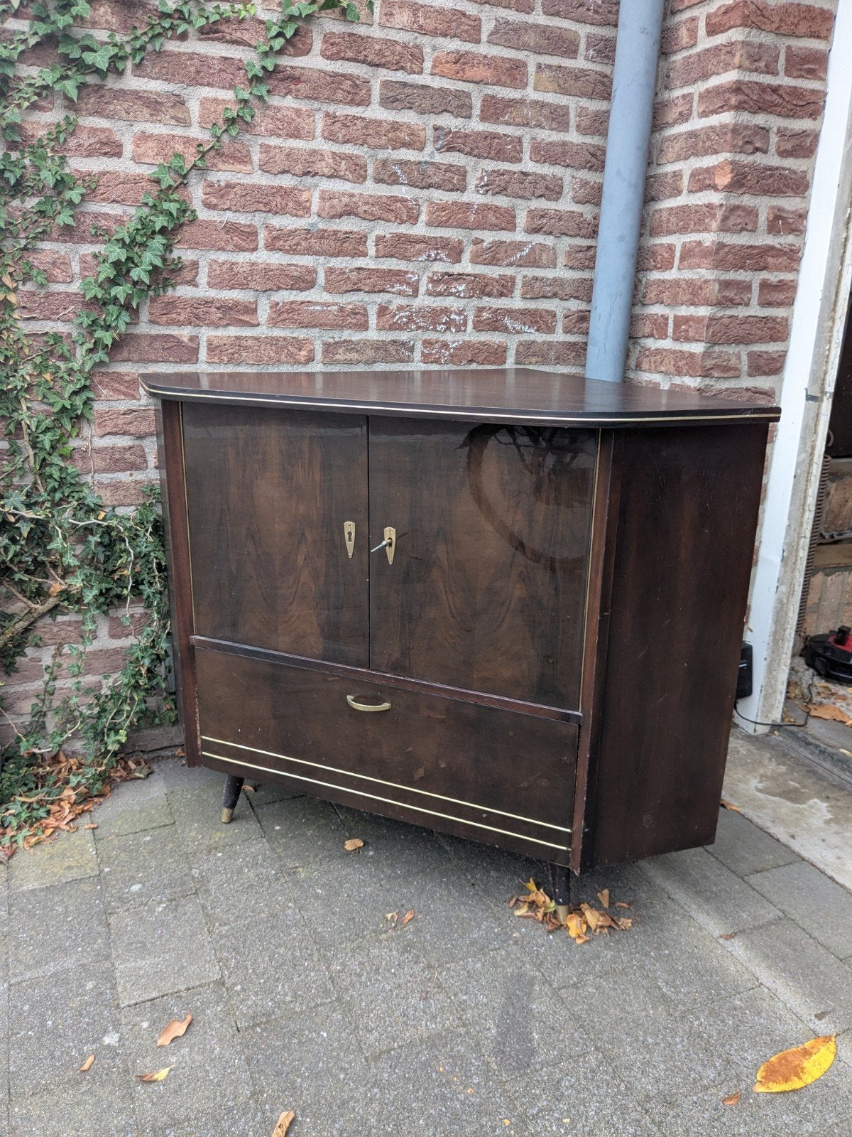 vintage hoekkastje barkast drankkast tvmeubel, Huis en Inrichting, Kasten | Dressoirs, Ophalen of Verzenden, Zo goed als nieuw