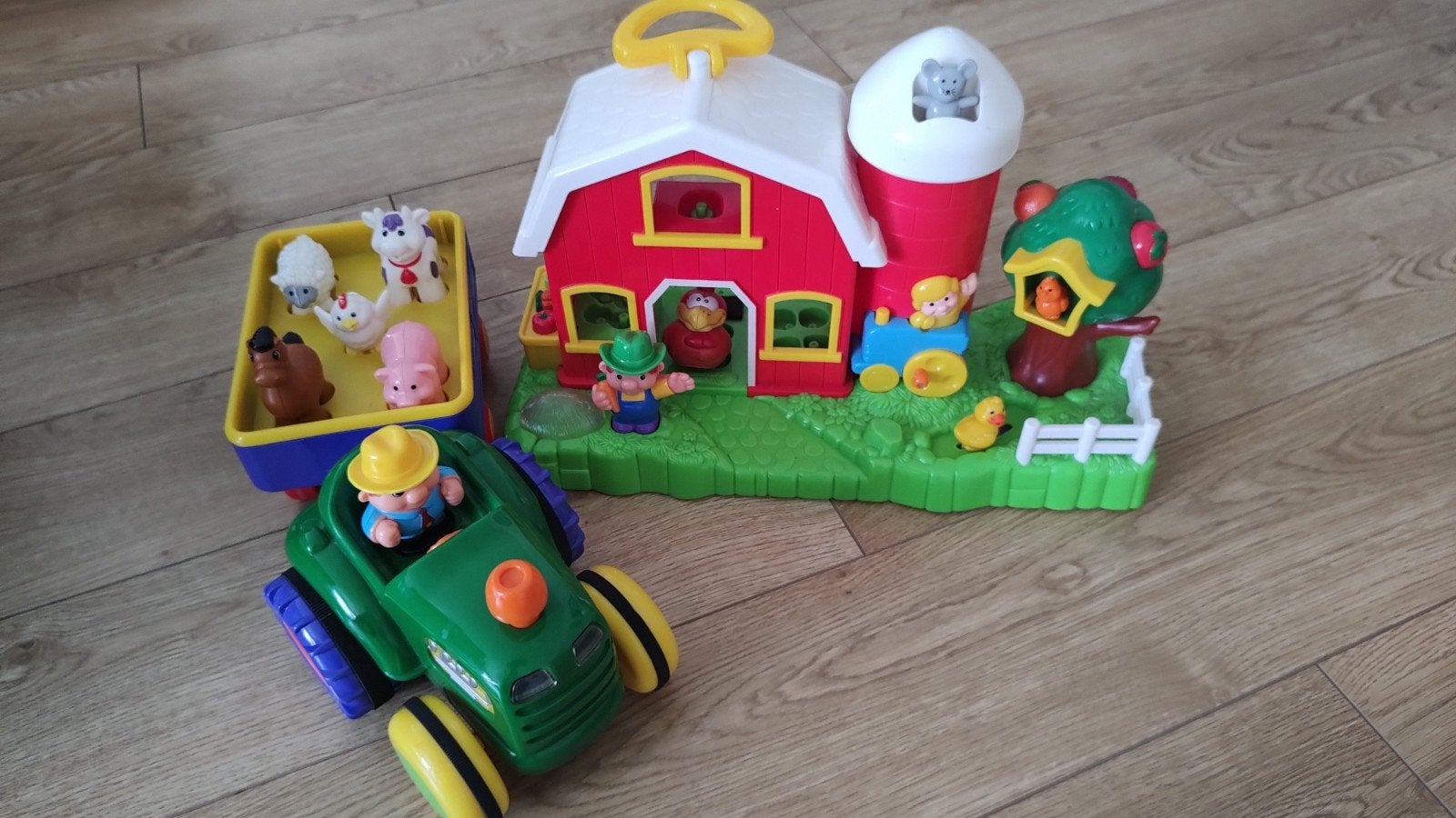 kiddieland tractor, aanhanger, boerderij met dieren.geluid, Ophalen of Verzenden