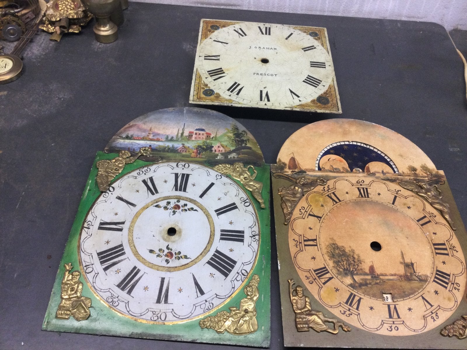 Drie wijzerplaten in 1 koop, Antiek en Kunst, Ophalen