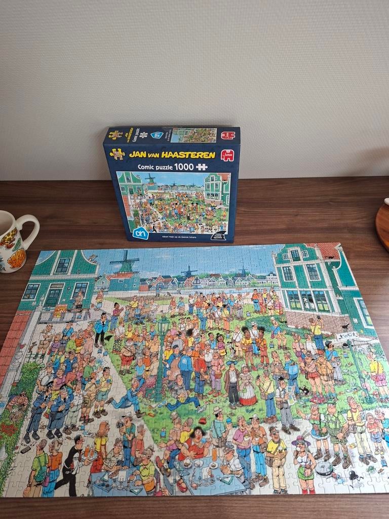 Jan van Haasteren - Albert Heijn op de Zaanse schans, Hobby en Vrije tijd, Ophalen of Verzenden, 500 t/m 1500 stukjes, Zo goed als nieuw