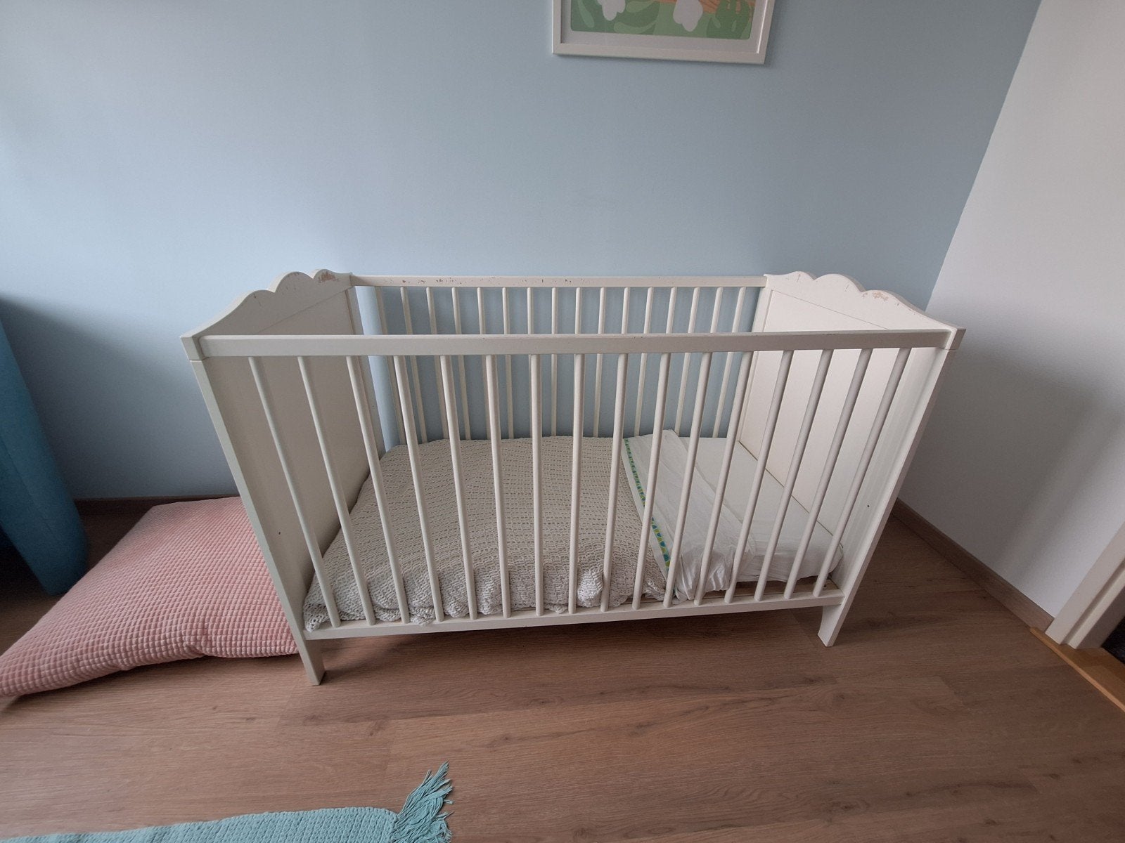 Wit ledikantje voor baby of peuter, 60x120, Kinderen en Baby's, Babywiegjes en Ledikanten, Ophalen, Gebruikt, Ledikant