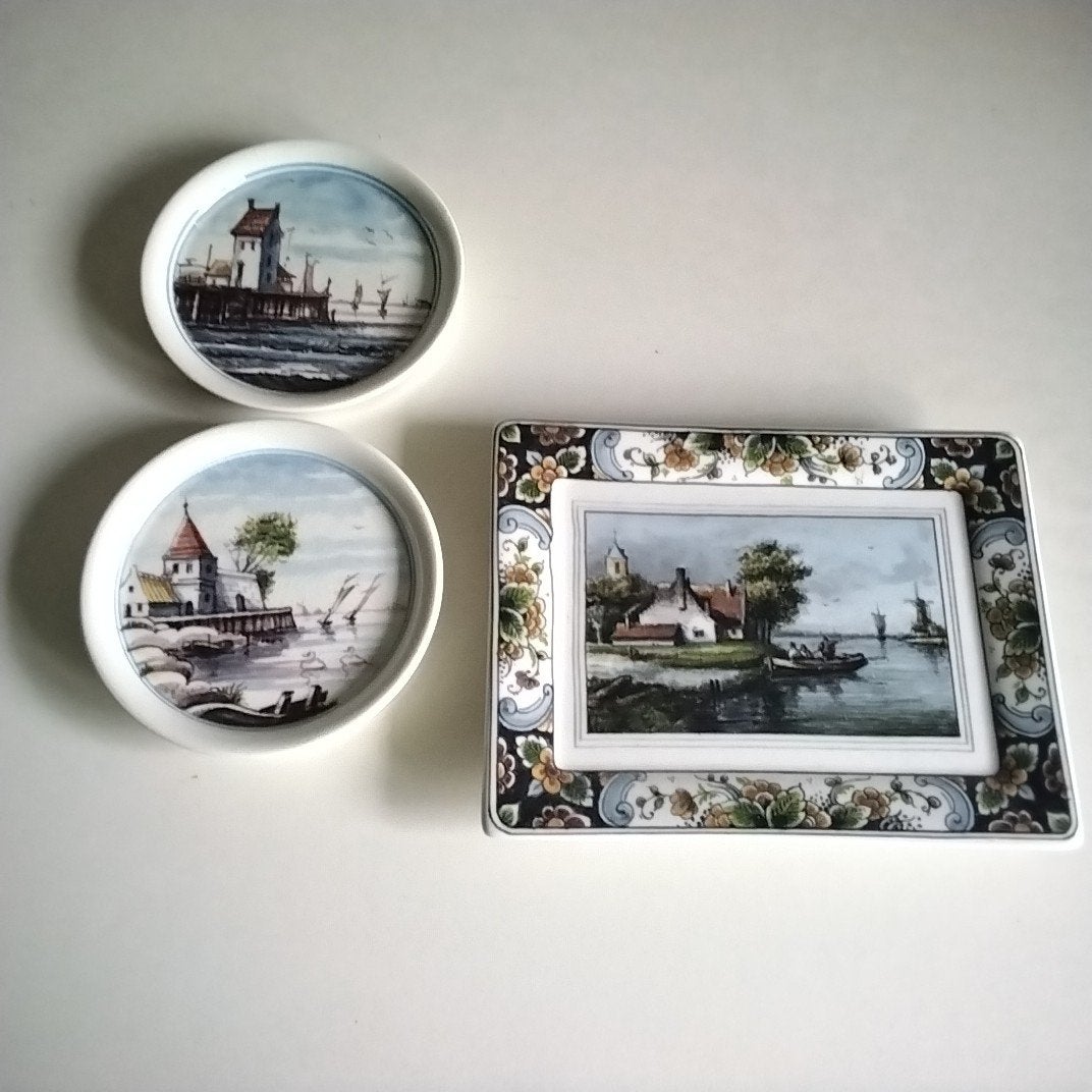 Westraven wandtegels en schaaltjes, polychroom Delfts, Antiek en Kunst, Ophalen of Verzenden
