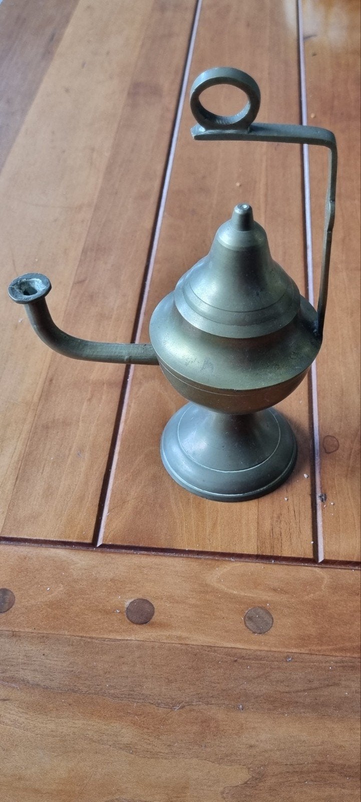 Antieke olielamp van messing - Decoratieve verlichting, Ophalen of Verzenden