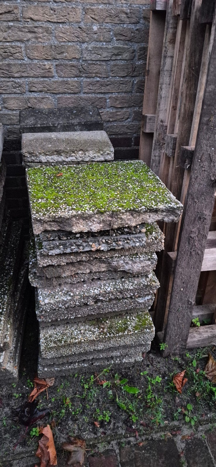Gratis, gebruikte grindtegels 60x40, Tuin en Terras, Ophalen, Gebruikt, Minder dan 5 m², Beton