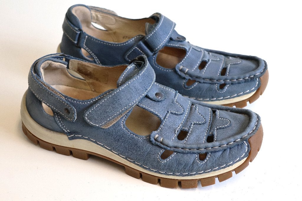Jeans blauwe Wolky instappers maat 39, Wolky, Blauw, Instappers, Ophalen of Verzenden