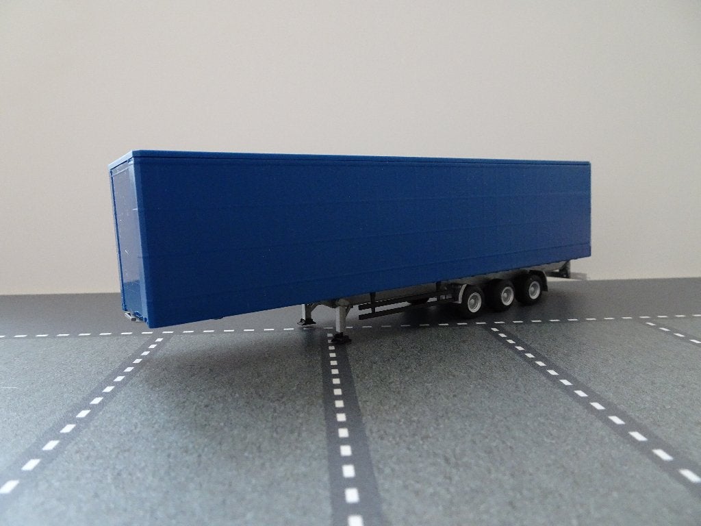 91 herpa 3-as mega zeil oplegger blauw 1:87 truck trein, Ophalen of Verzenden, Nieuw, Bus of Vrachtwagen, Herpa