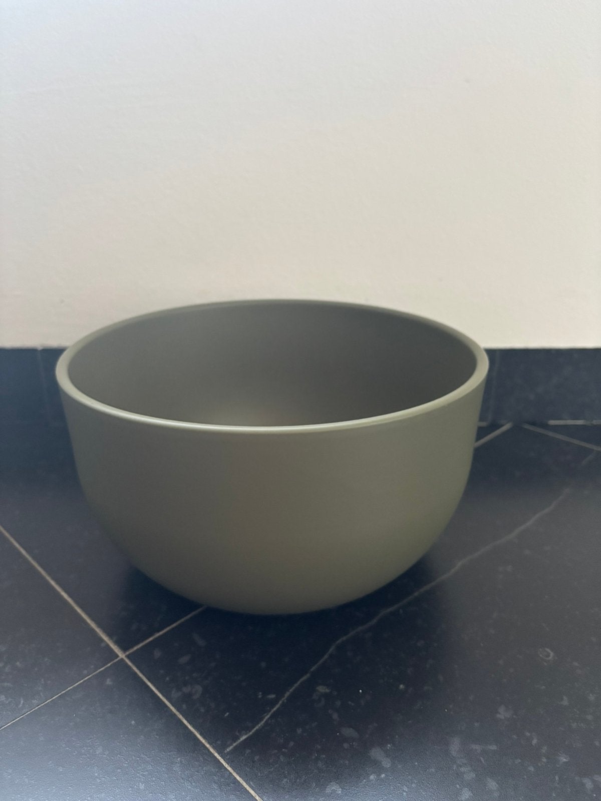 Groene bloempot doorsnede 26cm hoogte 14cm, Ophalen, Rond, Zo goed als nieuw, Aardewerk