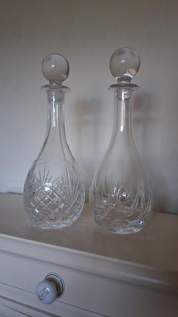 Set van 2 kristallen karaffen met stop, Antiek en Kunst, Antiek | Glas en Kristal, Ophalen