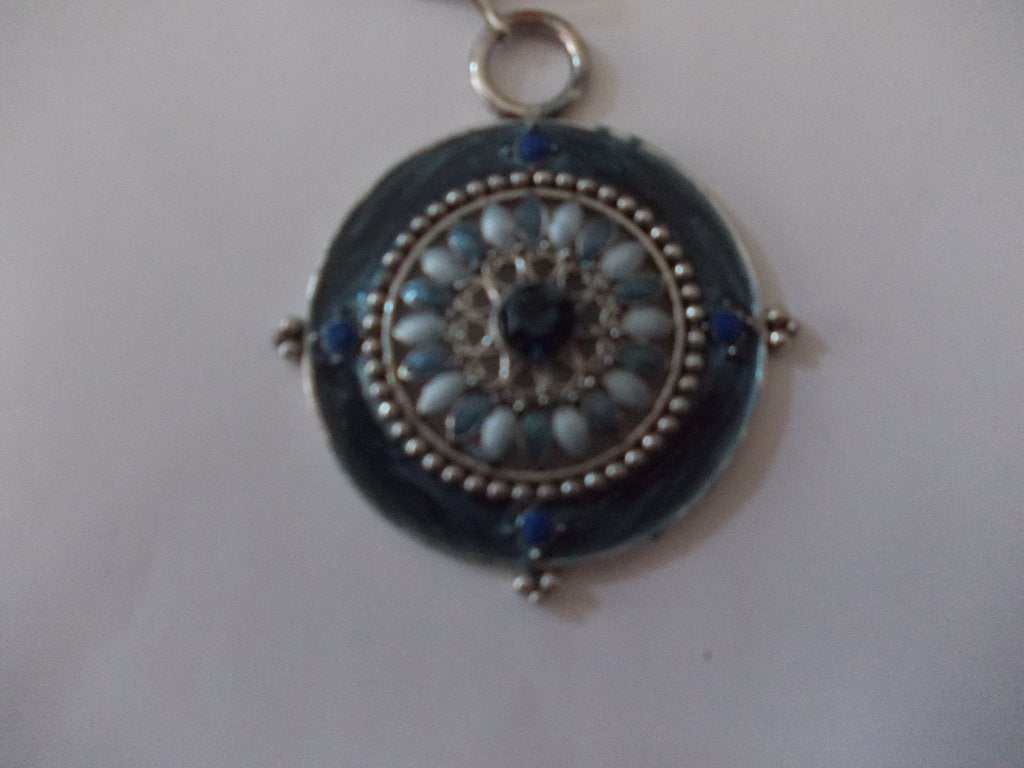 Mooie blauwe hanger voor een ketting., Ophalen, Overige materialen, Blauw, Zo goed als nieuw