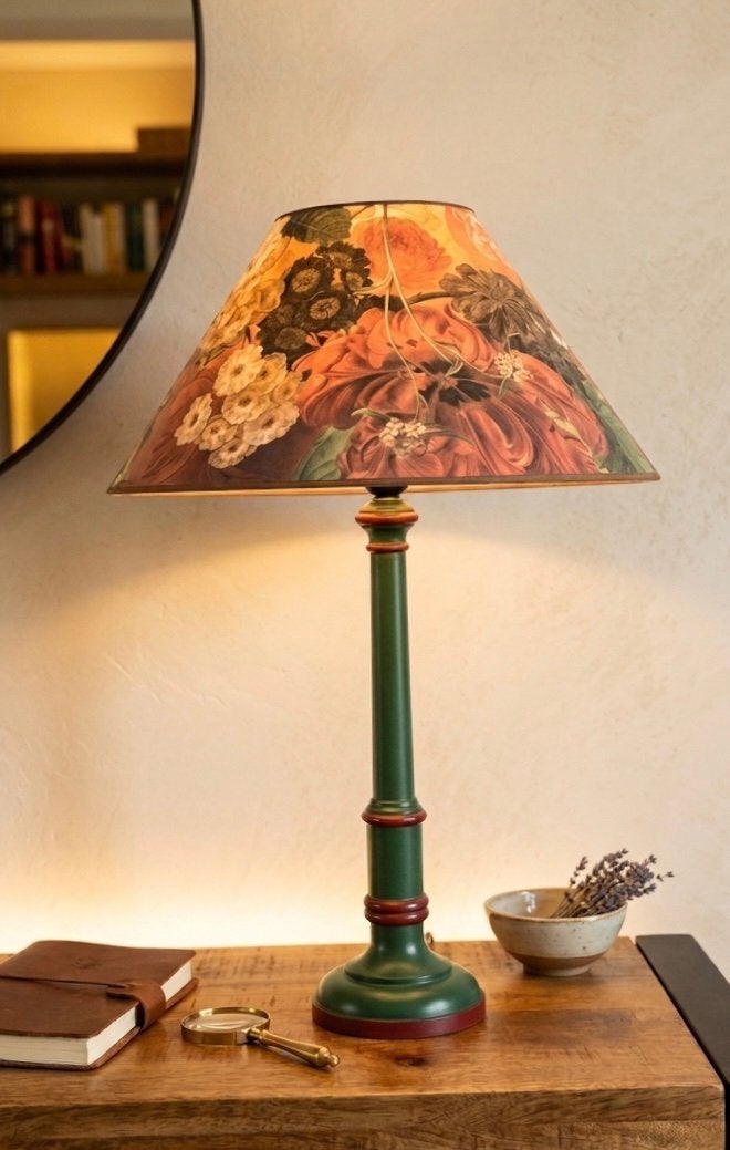 Prachtige zware vintage tafellamp of schemerlamp, Ophalen of Verzenden, Zo goed als nieuw, 50 tot 75 cm
