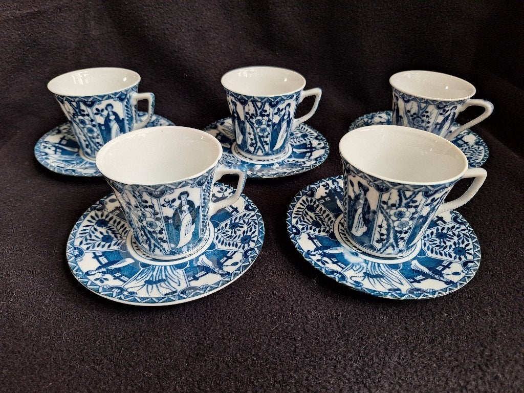 Set van 5 prachtige Chinese Long Eliza theekopjes, Ophalen