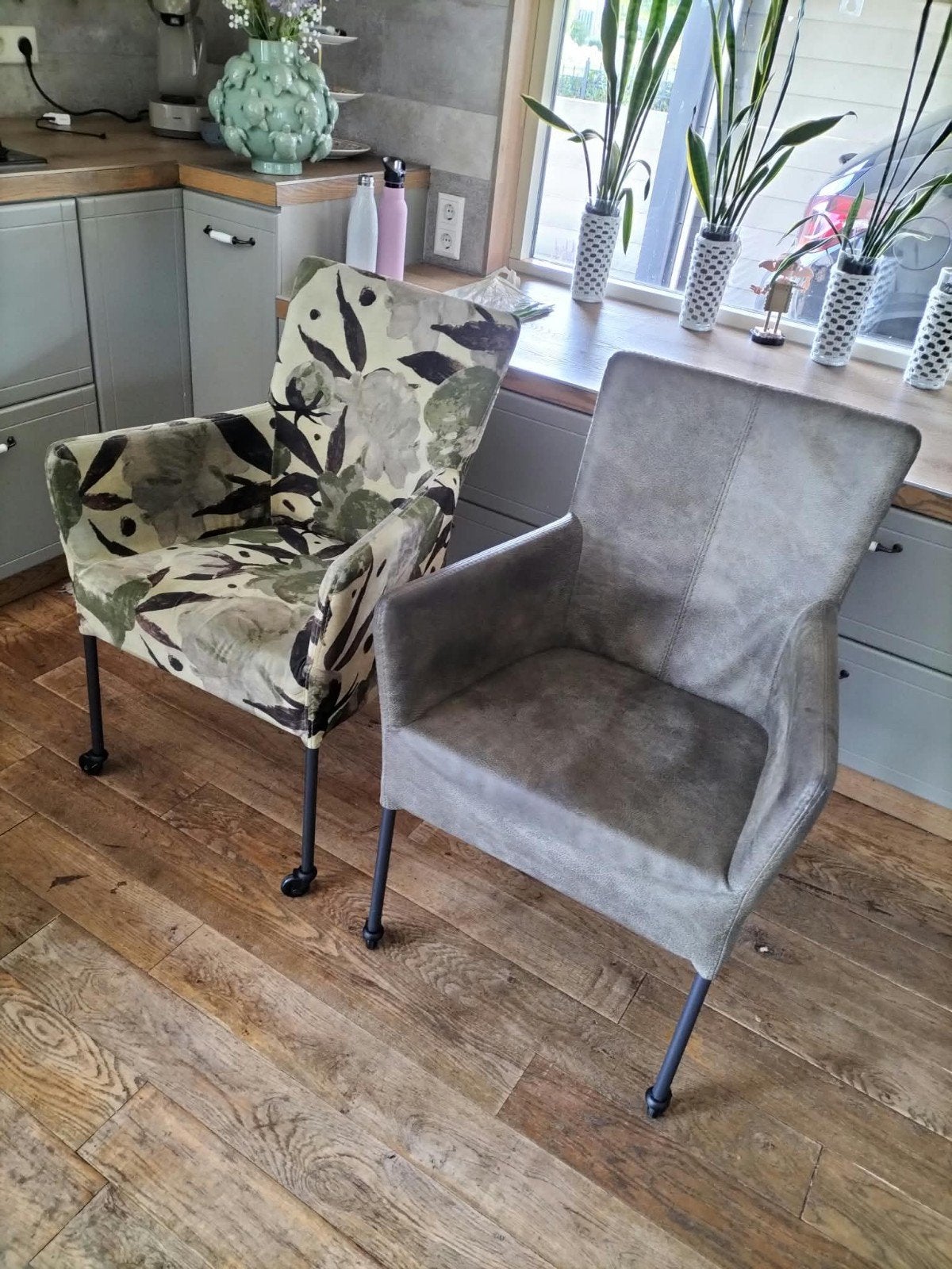 6 eetkamerstoelen, Huis en Inrichting, Stoelen, Ophalen, Gebruikt, Stof, Landelijk, Industrieel