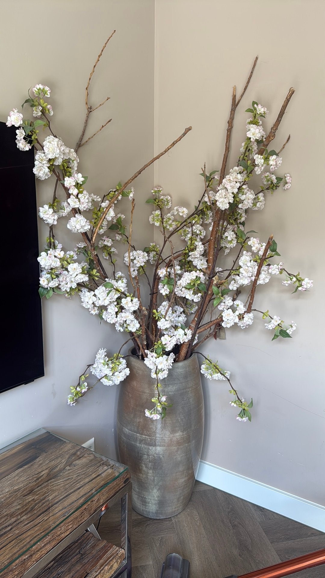 Opgemaakte vaas, Ophalen of Verzenden, Zo goed als nieuw, Overige kleuren, Glas
