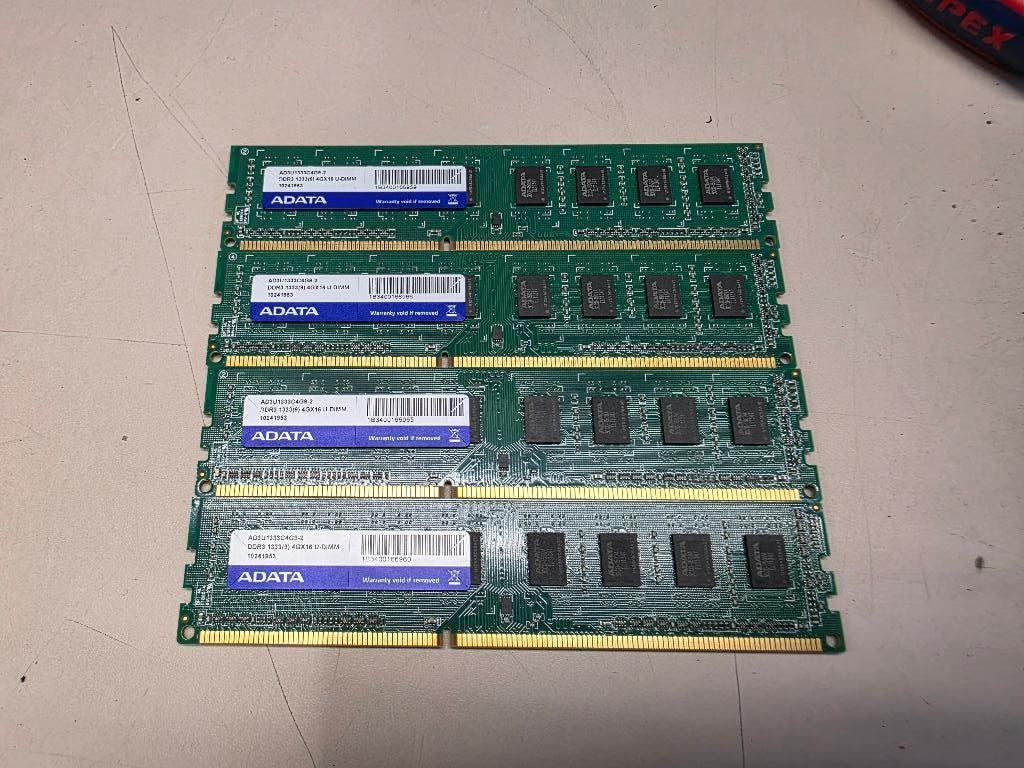 Adata DDR3 RAM 16 GB, Gebruikt, DDR3, Ophalen of Verzenden, Desktop