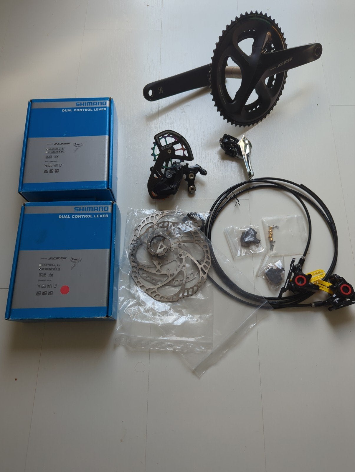 Shimano 105 R7000 Groepset, Crankstel of Pedalen, Ophalen of Verzenden, Zo goed als nieuw, Aluminium