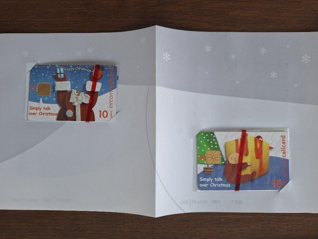 mooie folder Ierland met 2 Kerstmis telefoonkaarten, Verzamelen, Telefoonkaarten, Verzenden