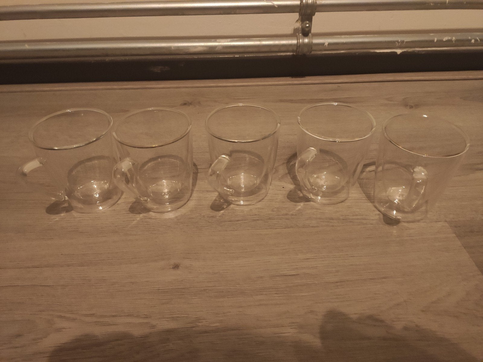 Glazen kopjes met oor - dubbelwandig, Ophalen of Verzenden, Effen, Kop(pen) en/of Schotel(s), Glas