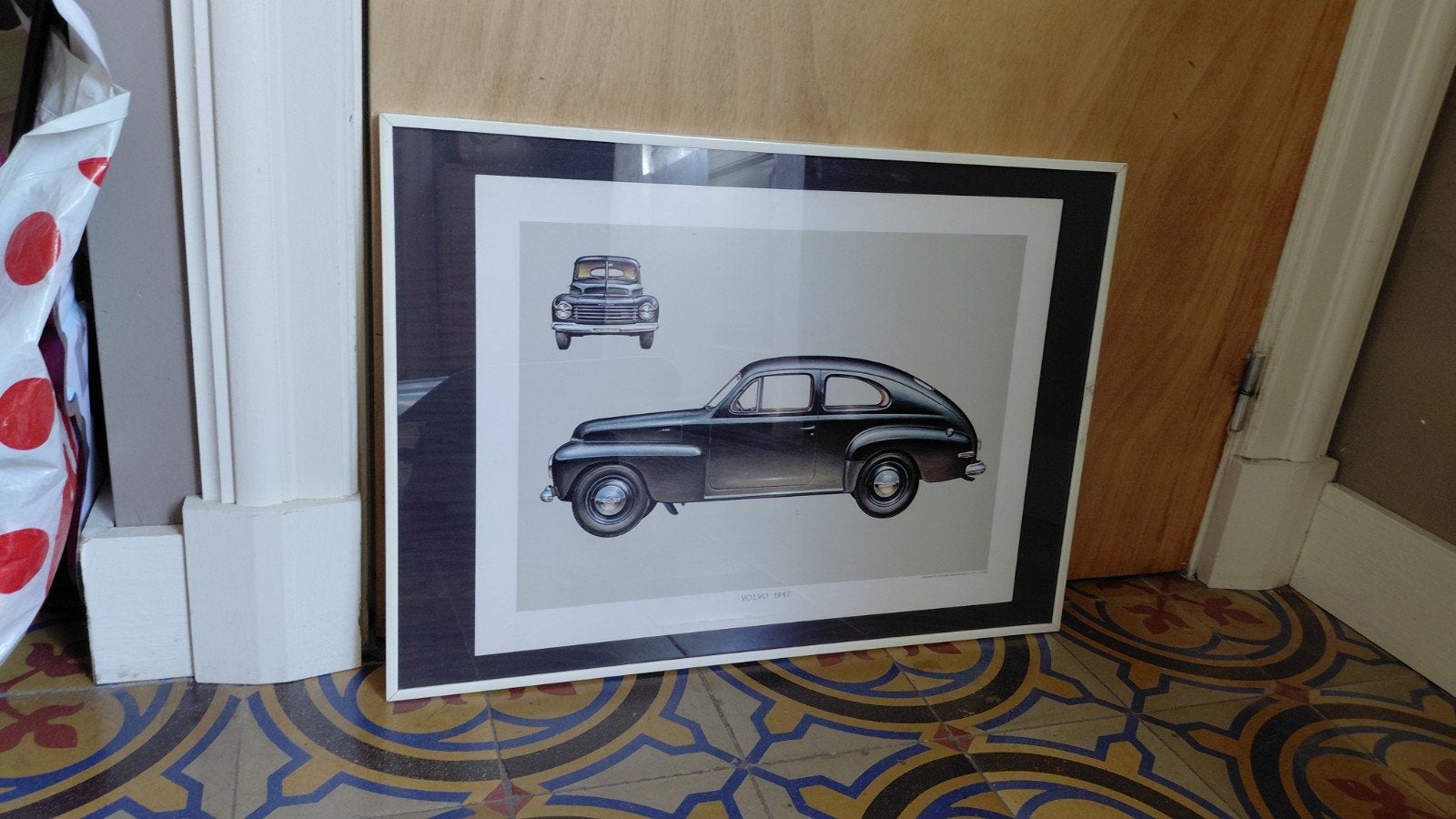 Vintage Volvo Schilderij - Klassieke Auto Kunst, Ophalen of Verzenden, Print, Overige onderwerpen, Papier