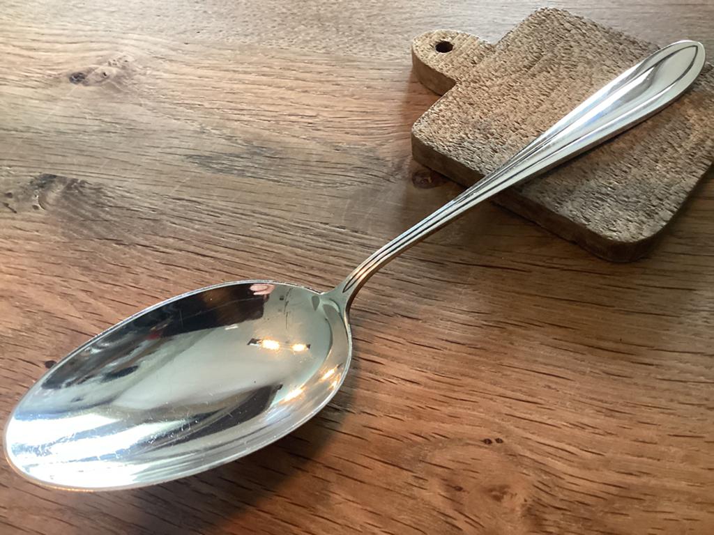 Verzilverde opschep lepel, Ophalen of Verzenden