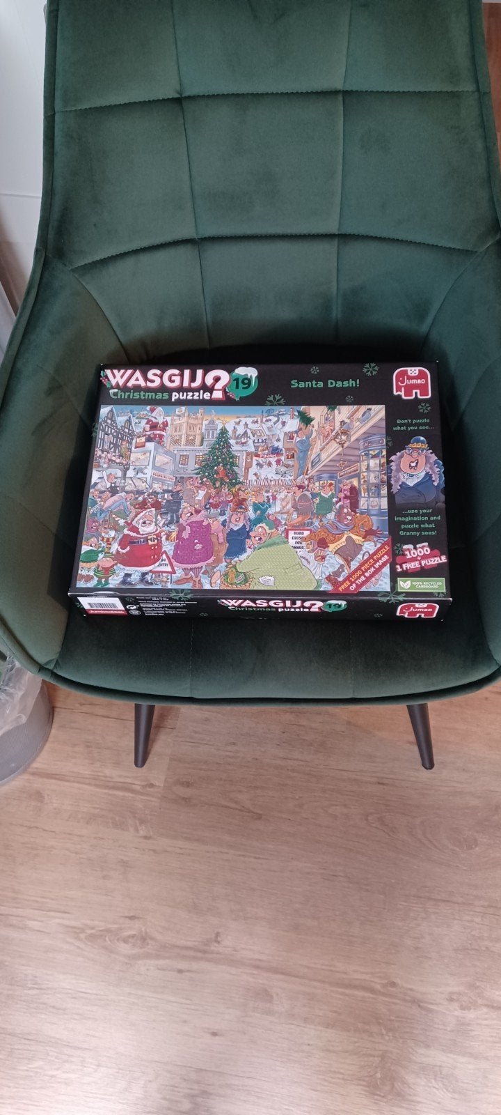 Wasgij 19: Santa Dash! 1000 stukjes  het zijn 2 puzzels, Ophalen, 500 t/m 1500 stukjes, Zo goed als nieuw, Legpuzzel