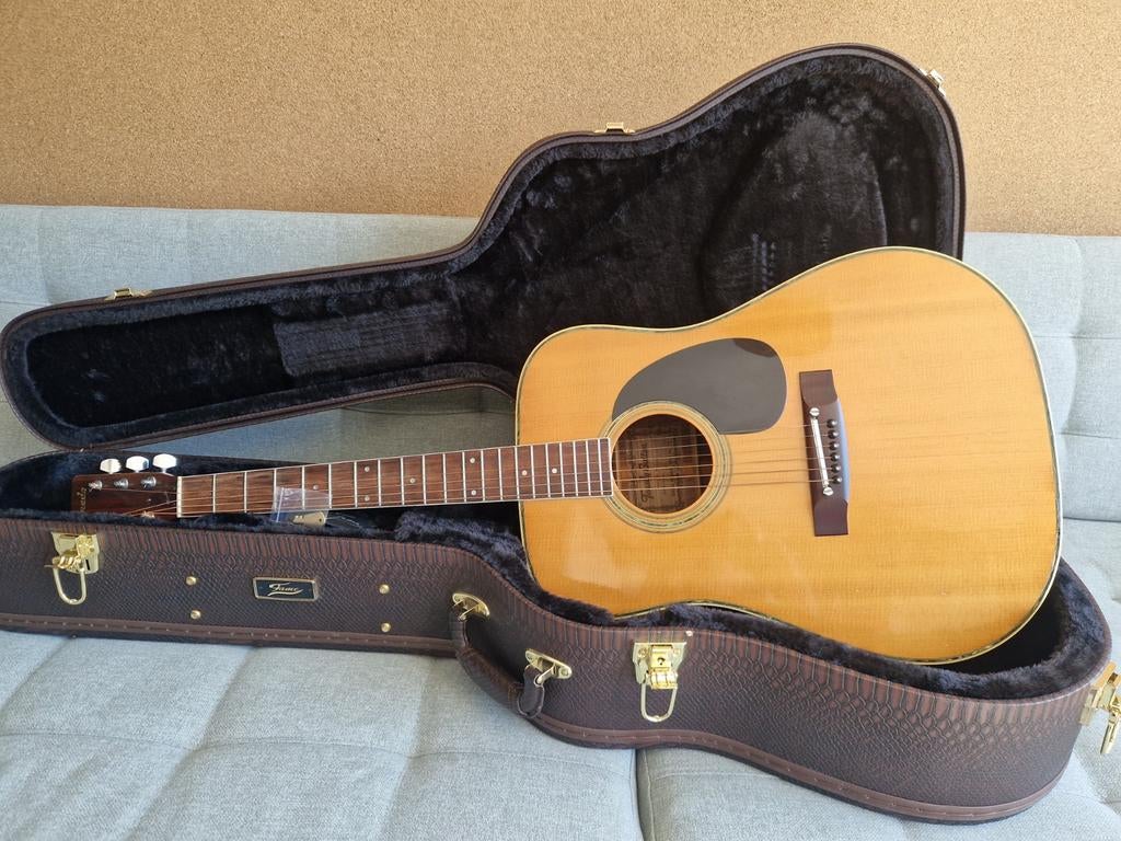 Terada FW-617 dreadnought uit 1972 met Fame koffer, Ophalen of Verzenden, Gebruikt, Western- of Steelstringgitaar, Met koffer