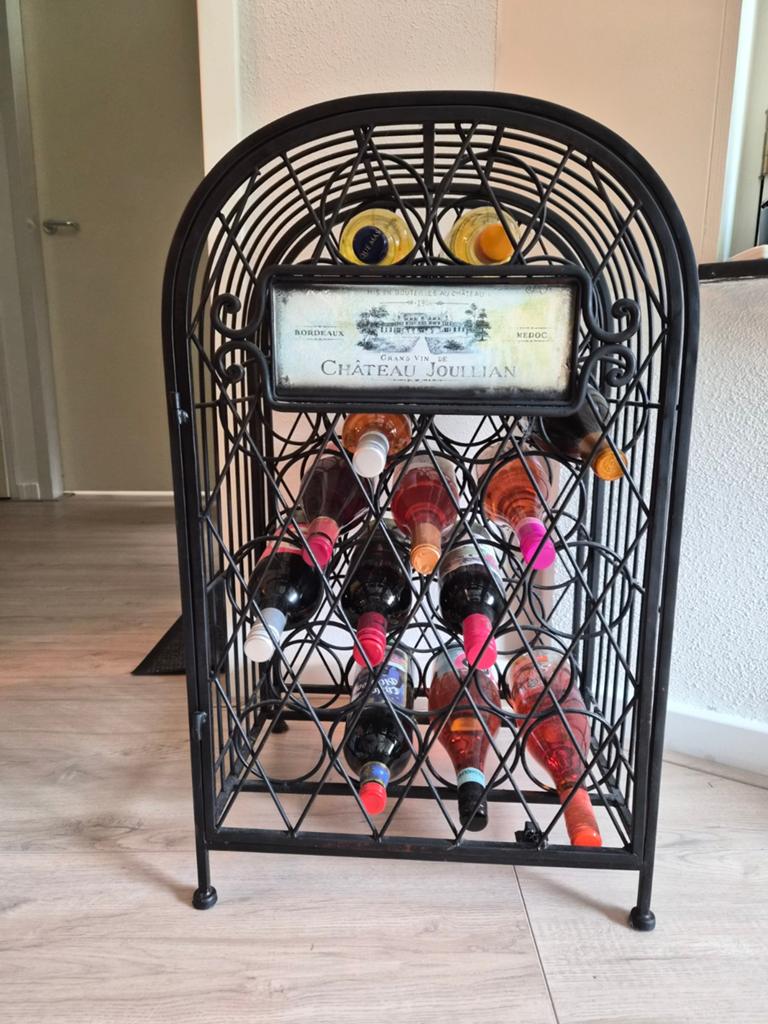 Wijnrek (zonder inhoud), Huis en Inrichting, Woonaccessoires | Wijnrekken, Ophalen, Metaal, 50 tot 75 cm, 15 tot 25 flessen