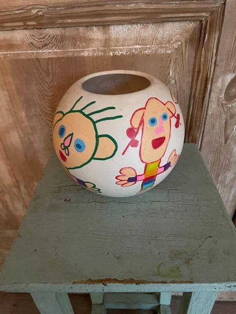 Handbeschilderde witte vaas. Kado met een boodschap, Ophalen
