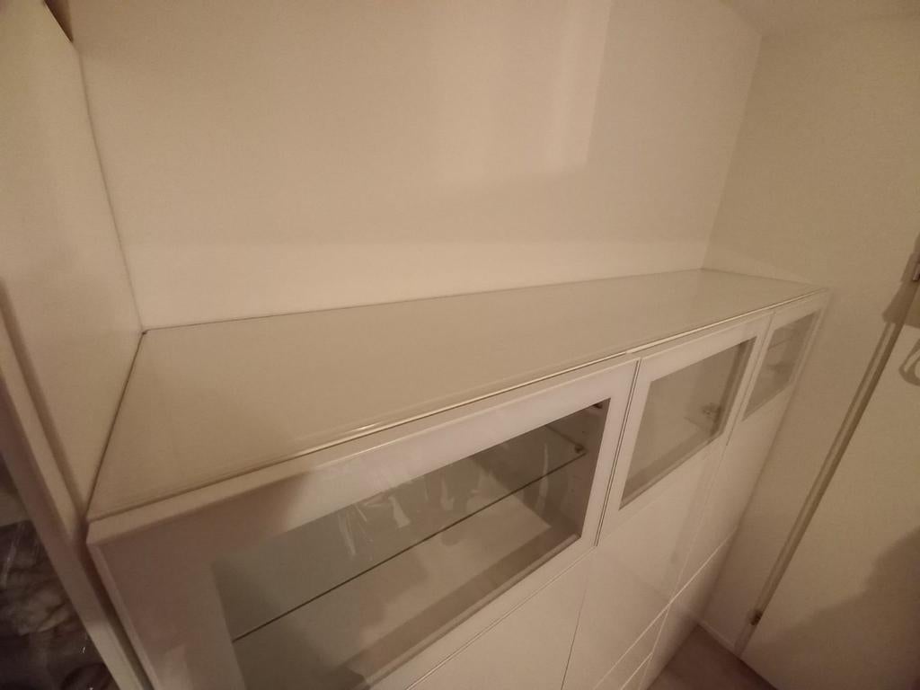 Ikea Bestå bovenblad glas wit 180x40cm zgan, Ophalen, Zo goed als nieuw