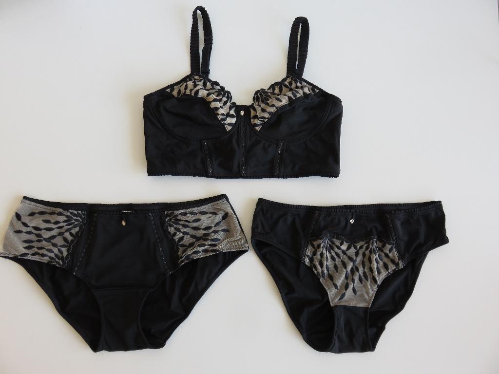 Amoena Josephina setje prothese bh zwart nude 75A en slip 38, Amoena, Verzenden, Zwart, Setje