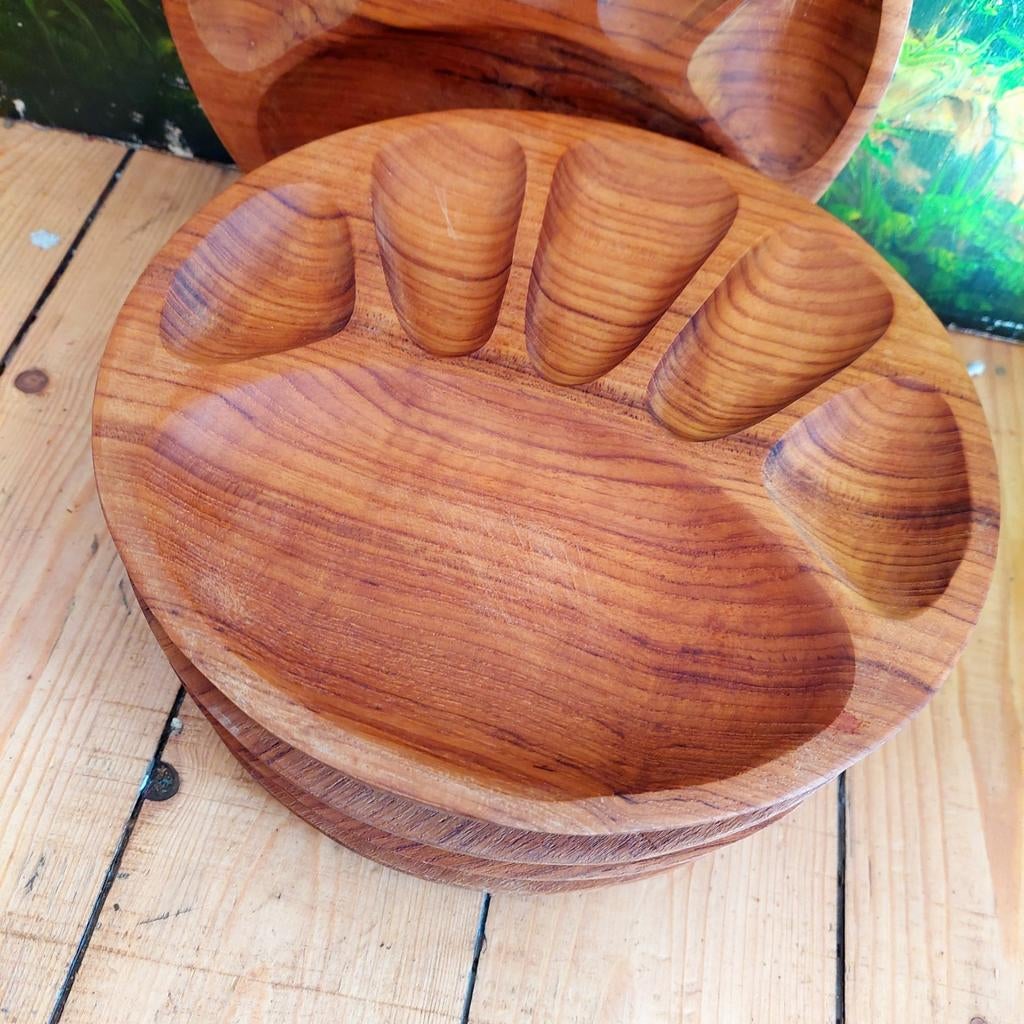 Lucky Vintage Teak houten borden set (6 stuks) - Thailand, Huis en Inrichting, Gebruikt, Schaal, Ophalen of Verzenden, Onbekend