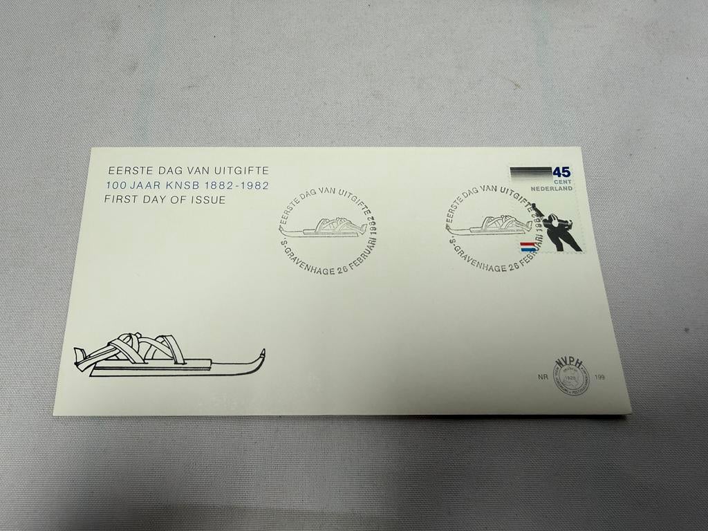 1982 Eerstedagenveloppen KNSB 9 stuks nr 199 NVPH, Postzegels en Munten, Postzegels | Eerstedagenveloppen, Ophalen of Verzenden