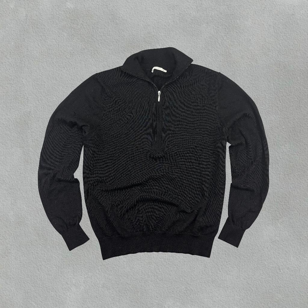 (1042) Zwarte Suitsupply Half Zip - Heren M - Zeer goed, Maat 48/50 (M), Zwart, Ophalen of Verzenden, Zo goed als nieuw
