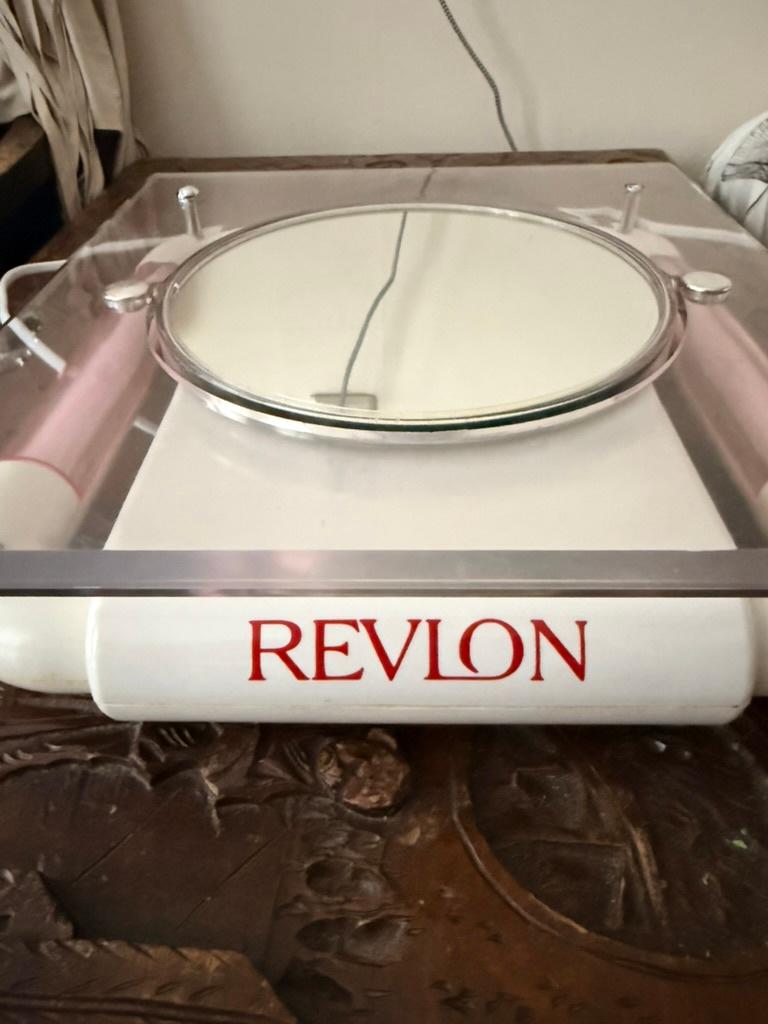Originele vintage spiegellamp Revlon, Ophalen, Minder dan 50 cm, Gebruikt, Vierkant