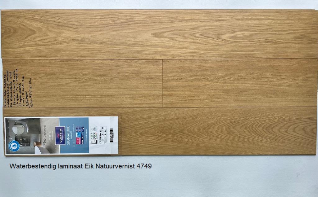 Waterbestendig Laminaat Eik Natuur Vernist 9mm dik 4V, Bruin, 75 m² of meer, Nieuw, Waterbestendig laminaat natuur eiken