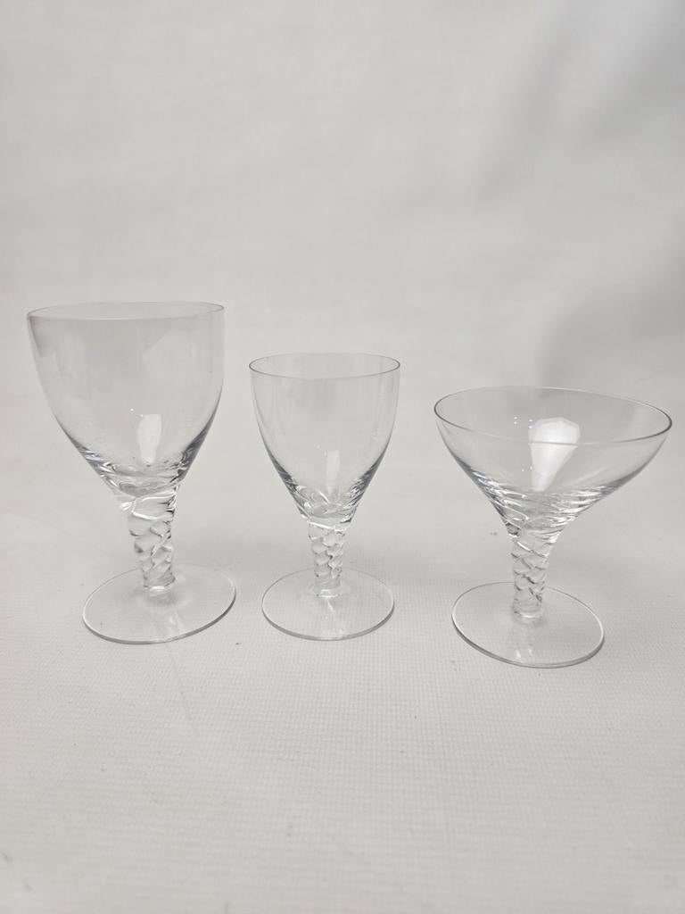 # Set van 3 vintage kristallen glazen spiral clear orrefors, Verzamelen, Ophalen of Verzenden, Zo goed als nieuw, Overige typen