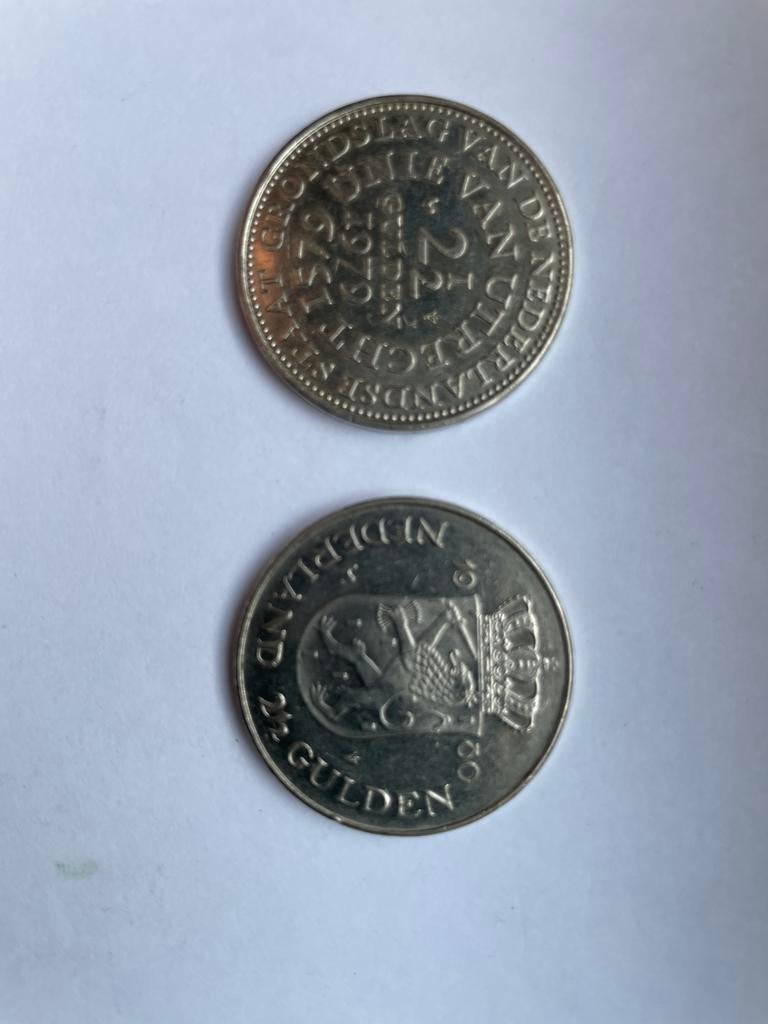 2x Rijksdaalder 1979 & 1980 - Koningin Juliana & Beatrix, Koningin Juliana, Zilver, Ophalen of Verzenden, Losse munt