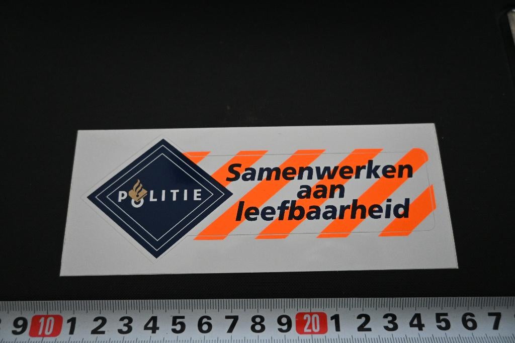 sticker politie striping samenwerken aan leefbaarheid *, Ophalen, Zo goed als nieuw