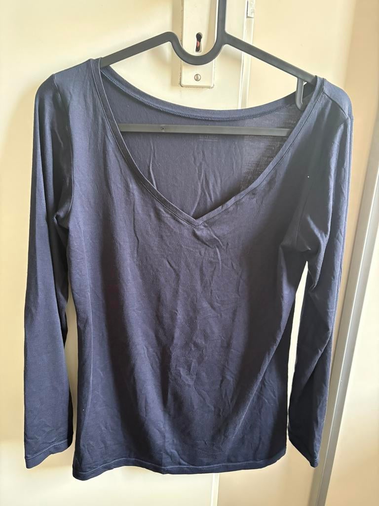 Uniqlo Heattech size L, Blauw, Ophalen of Verzenden, Zo goed als nieuw, Korte mouw