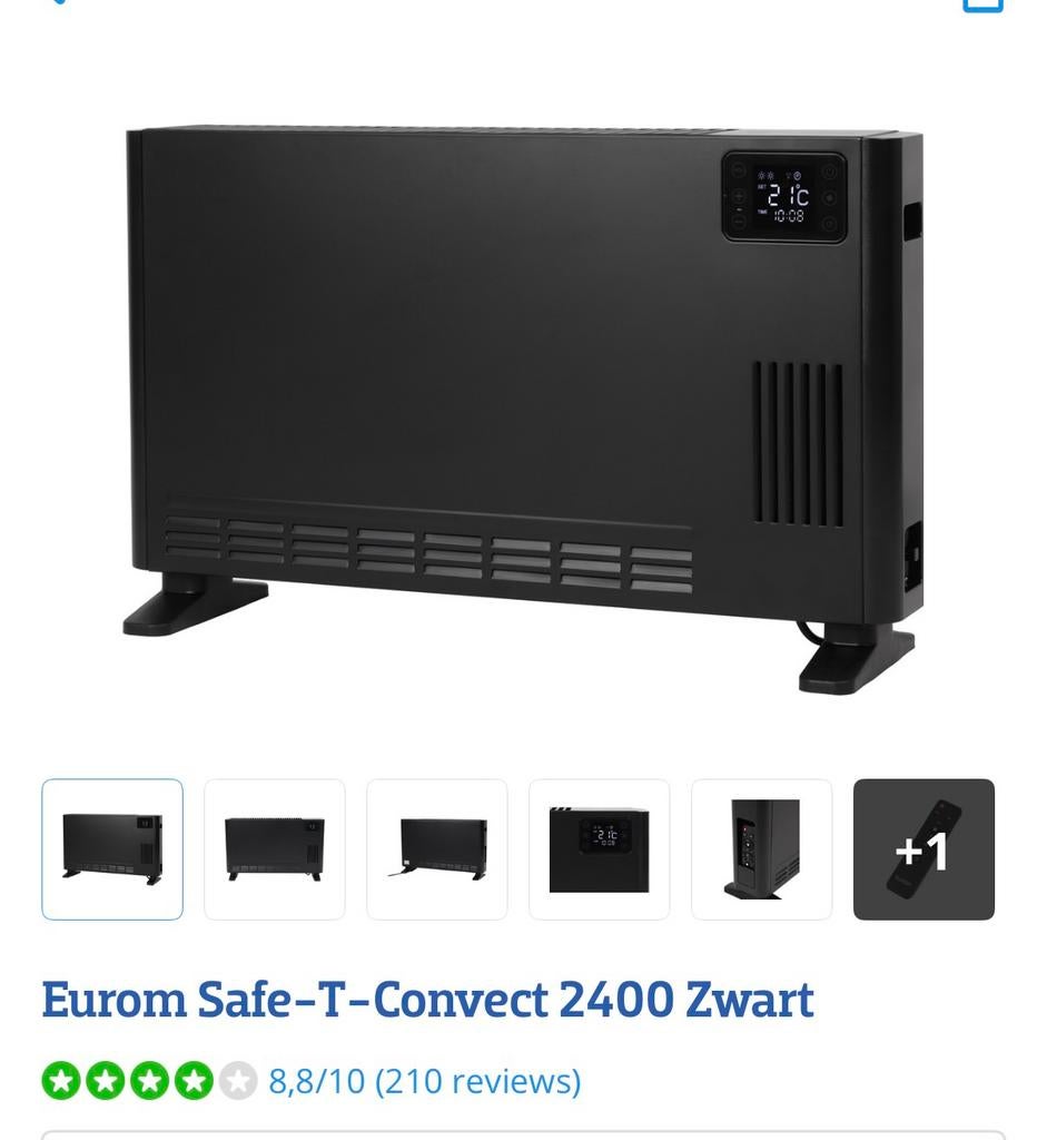 Eurom Safe T convect 2400 w, Ophalen of Verzenden, Zo goed als nieuw, Gas, Gaskachel