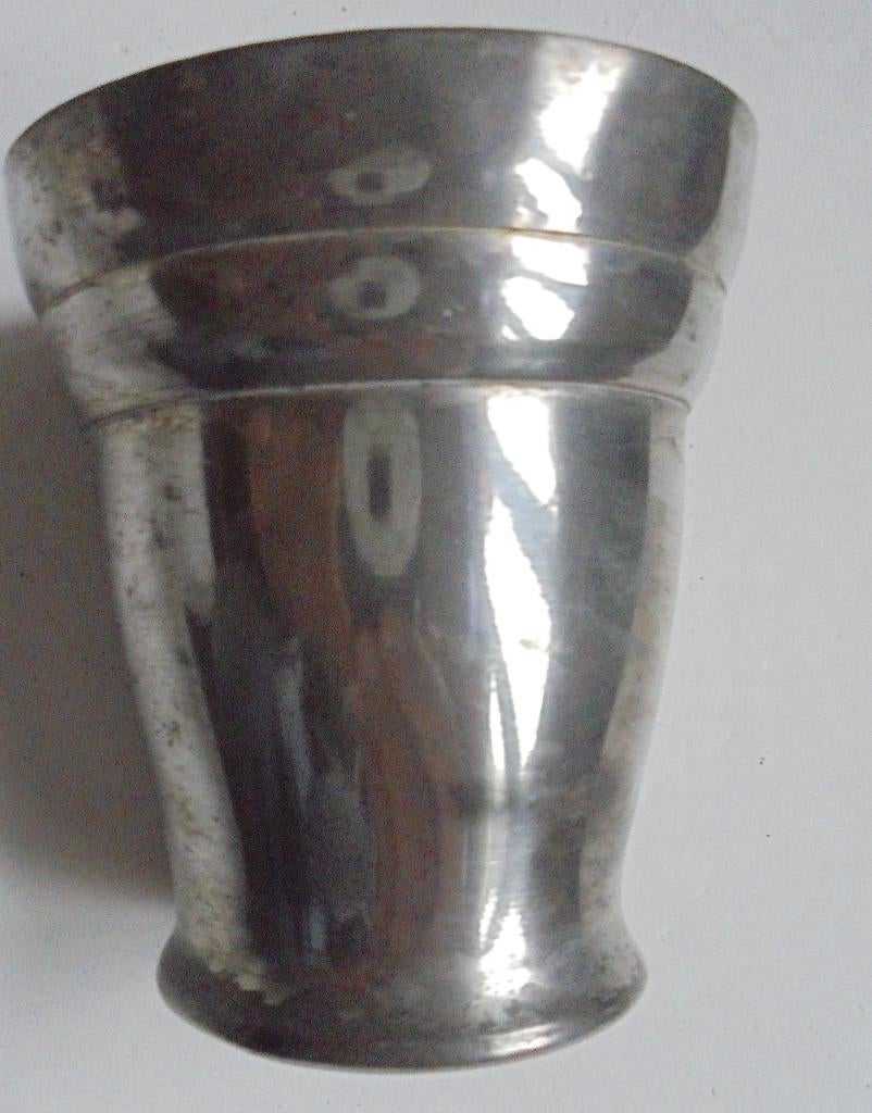 Zuiver DWS tin antiek bekertje (K-BKB-28), Antiek en Kunst, Antiek | Tin, Ophalen