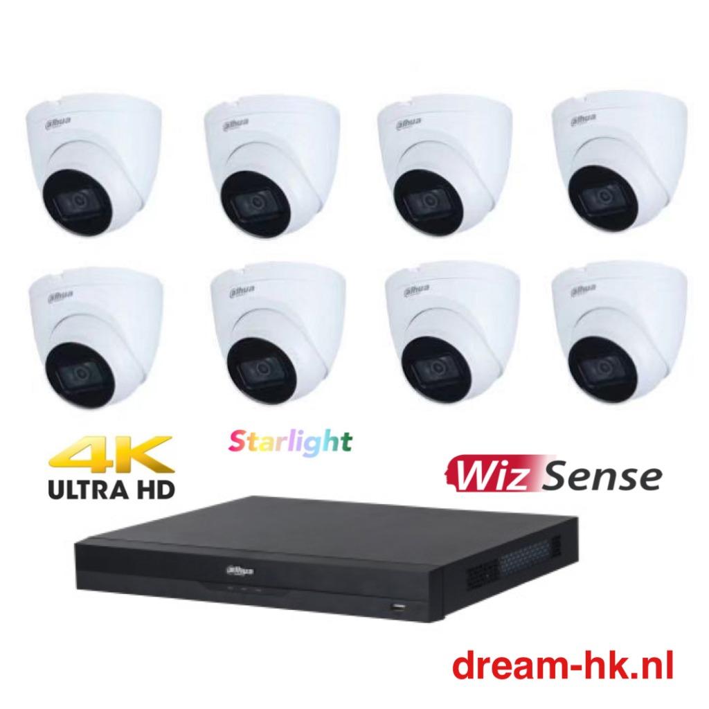 8MP Dahua 8CH HDCVI Starlight camera set/DVR + 8x camera's, Ophalen of Verzenden, Nieuw, Buitencamera