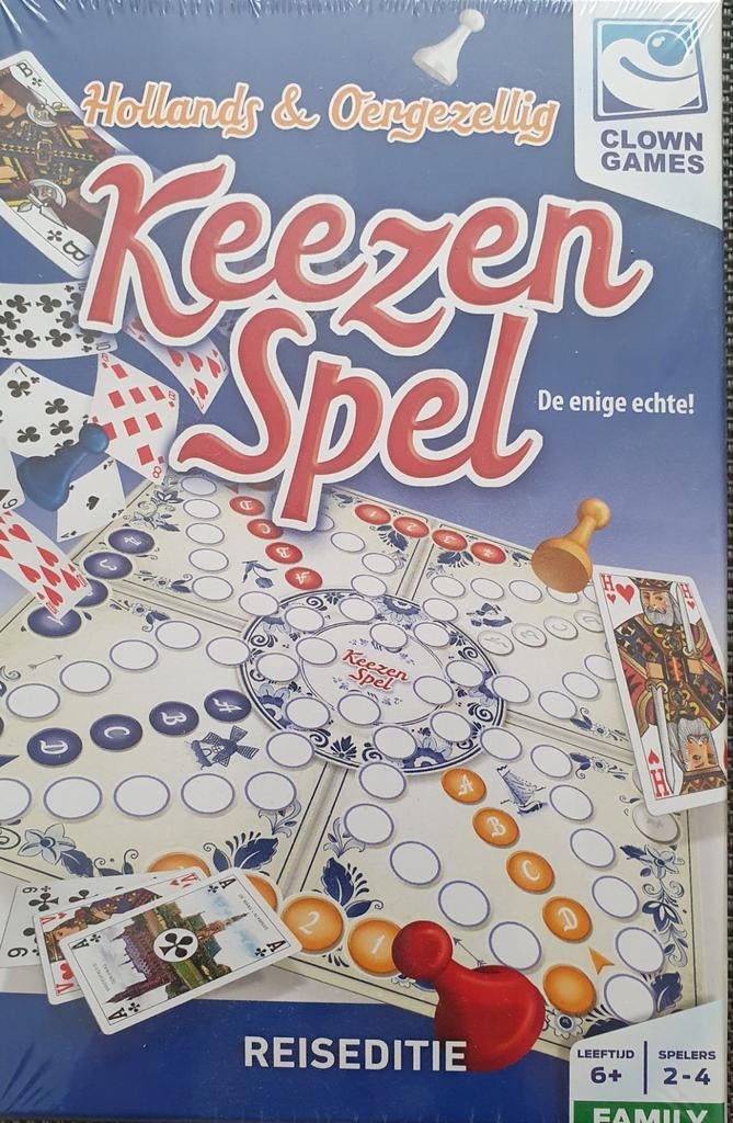 Keezen spel reiseditie., Drie of vier spelers, Ophalen, Nieuw, Clown Games