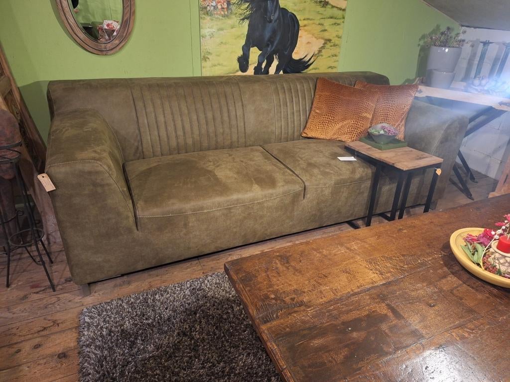 Nieuwe 3 zits bank 675,- leder look, Ophalen, Nieuw, 75 tot 100 cm, 200 tot 250 cm