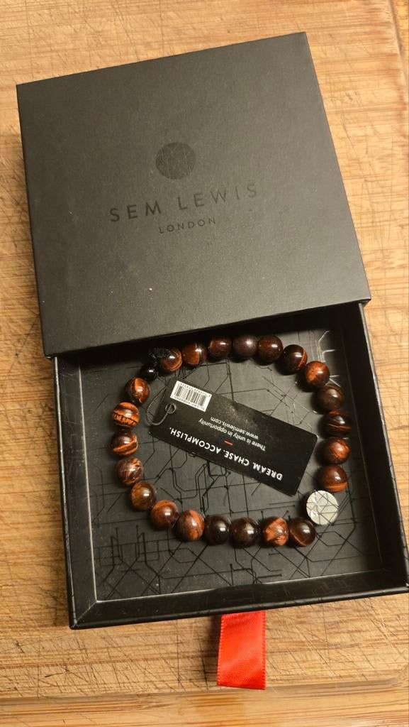 Sem Lewis London Armband Natuursteen, Ophalen of Verzenden, Nieuw, Bruin, Overige materialen