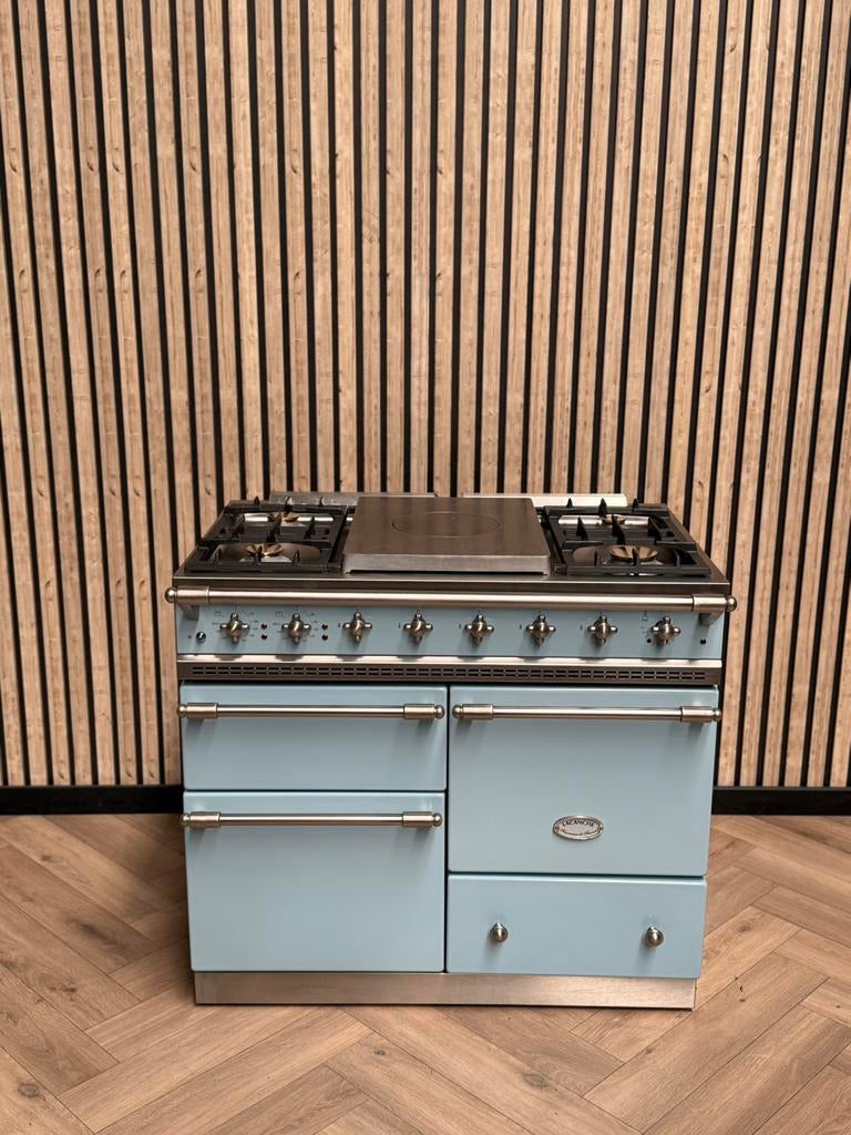 Prachtige Lacanche Babyblauw 100cm Gas + Pizza-Oven, Witgoed en Apparatuur, Fornuizen, Hete lucht, 60 cm of meer, Ophalen of Verzenden