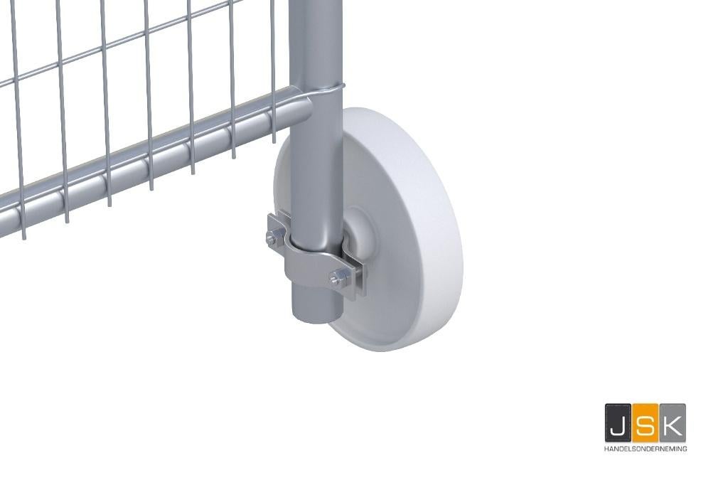 Bouwhek wiel Nylon 200 x 50 mm met bevestigings (klem)set,, Ophalen of Verzenden, Nieuw